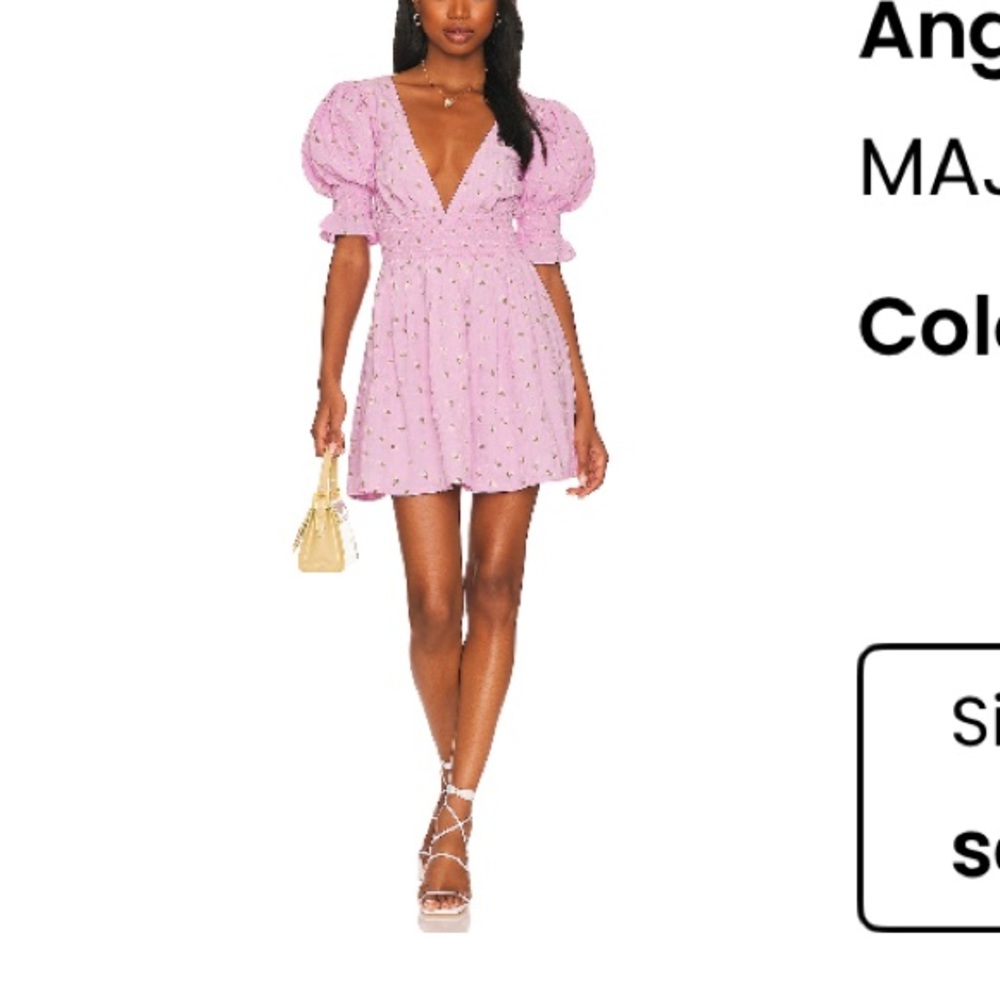 MAJORELLE Floral Mini Dress in Lavender